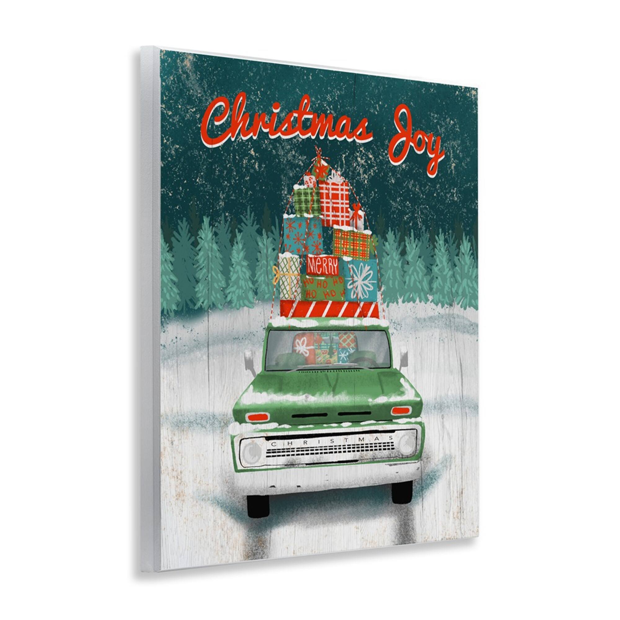 Stupell Industries Christmas Joy Rustic Truck Wall Plaque